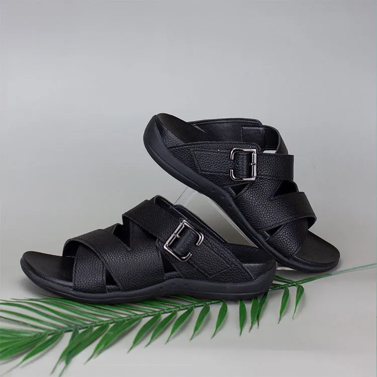 [20% off at cart] Men Multi Straps Buckle Sandals