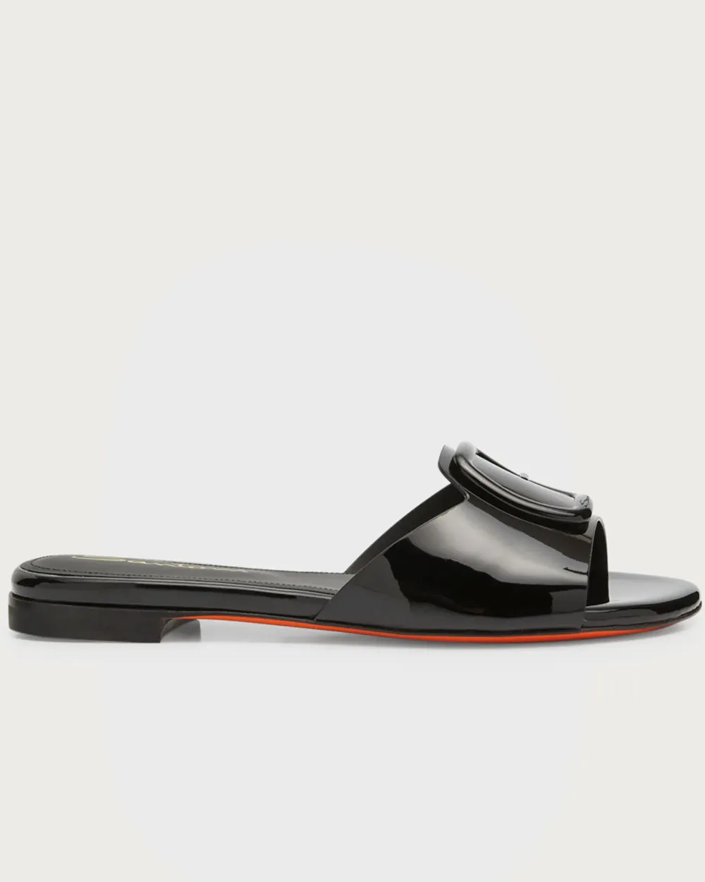 Apricot Flat Sandal in Black