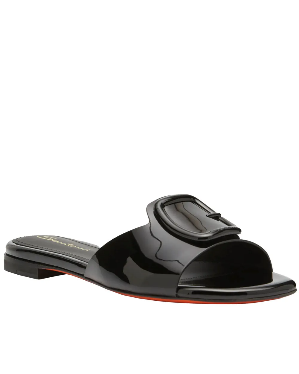 Apricot Flat Sandal in Black