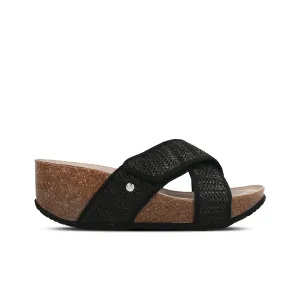 Benicasim Black Raffia Sandals