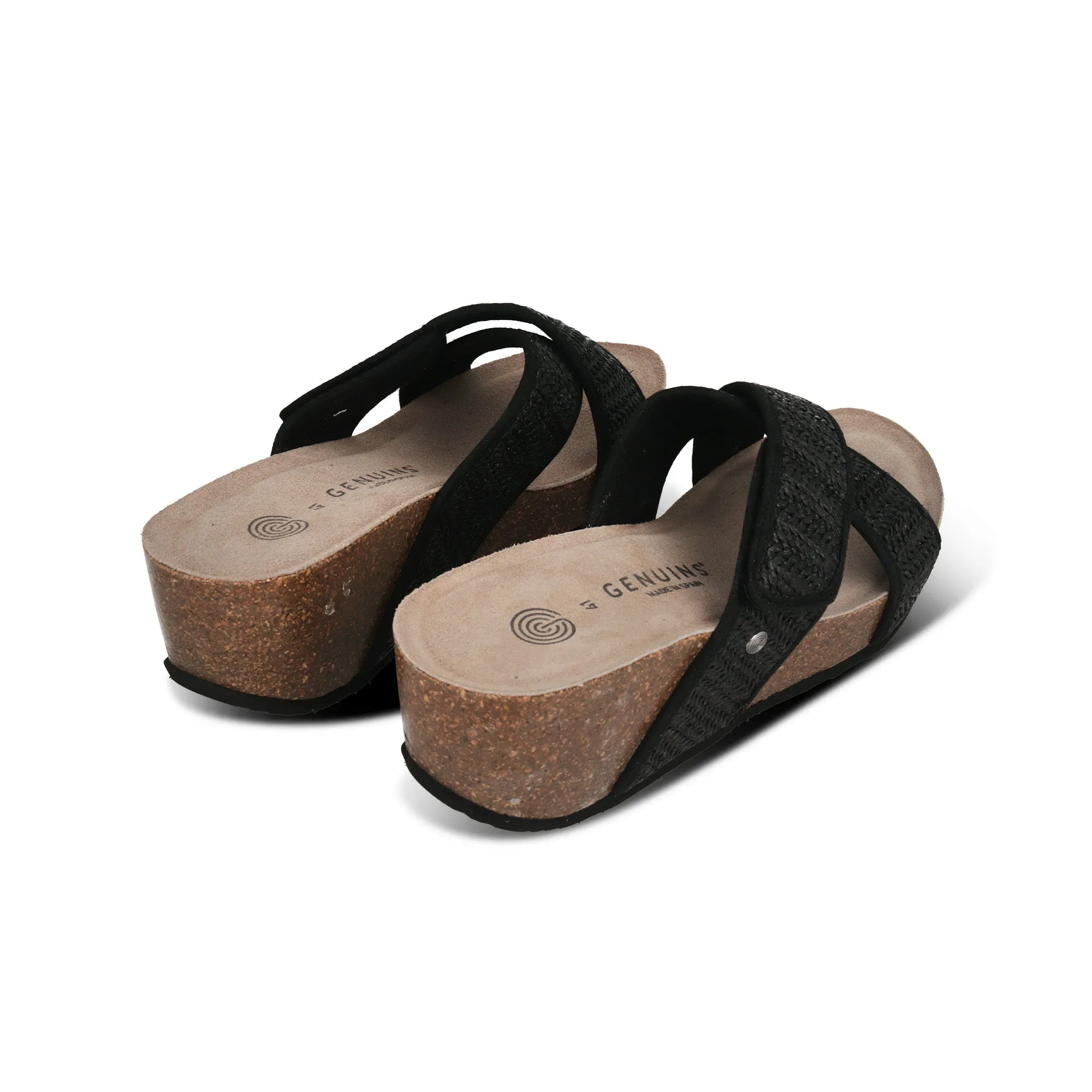 Benicasim Black Raffia Sandals