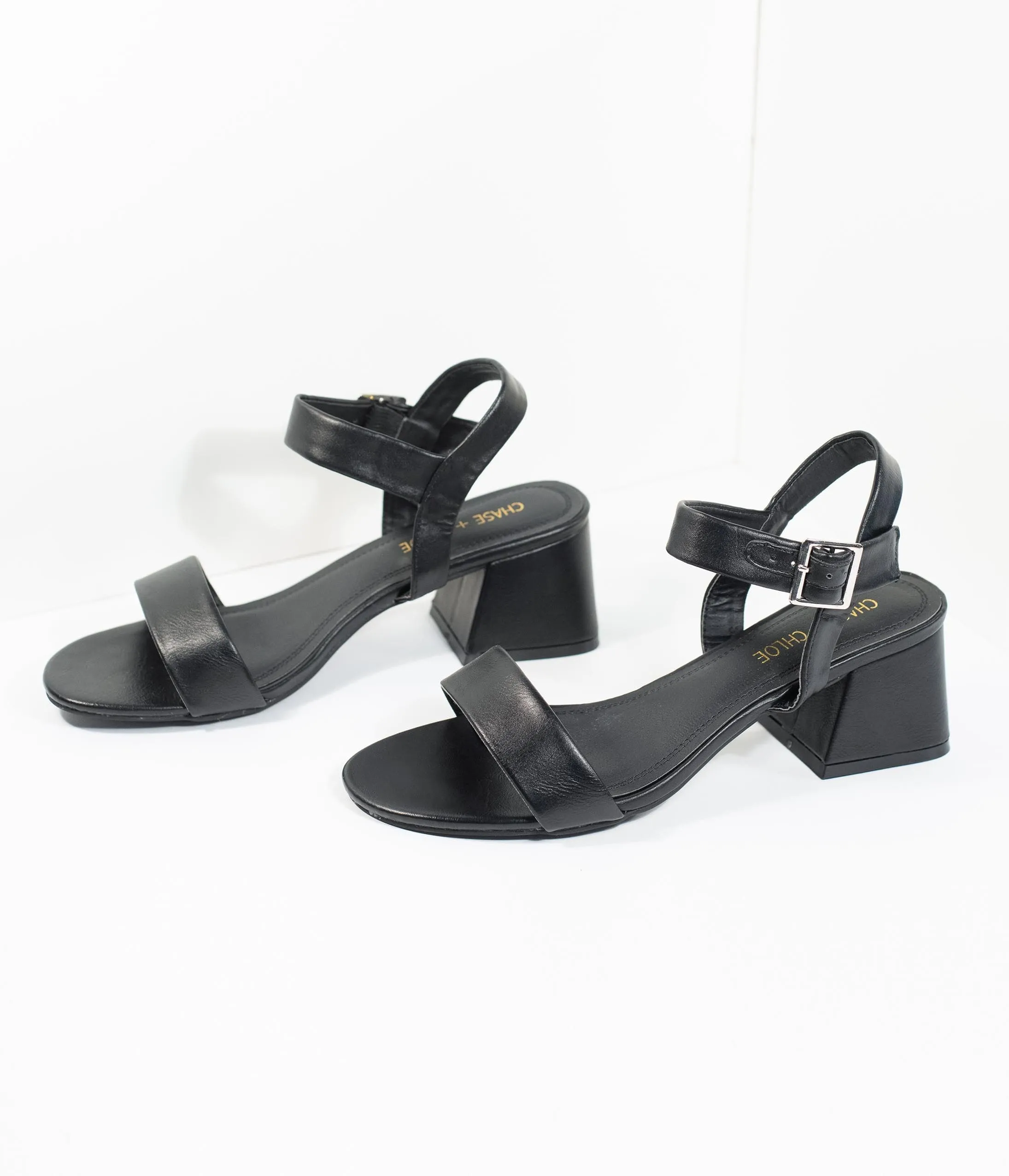 Black Leatherette Teagan Heeled Sandal