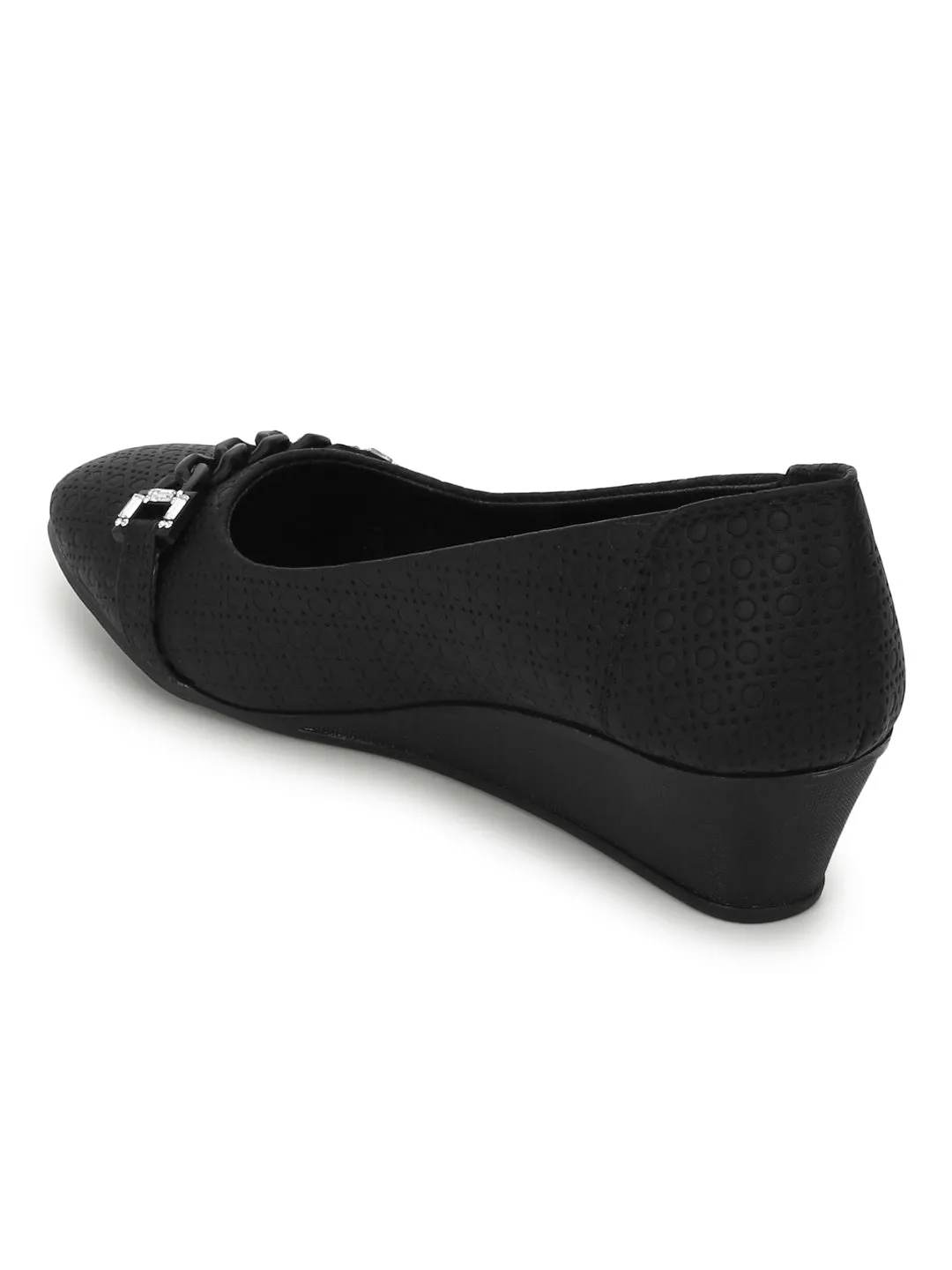 Black PU Wedge Ballerina (TC-D08969-BLK)