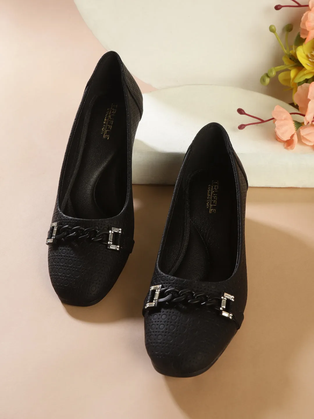 Black PU Wedge Ballerina (TC-D08969-BLK)