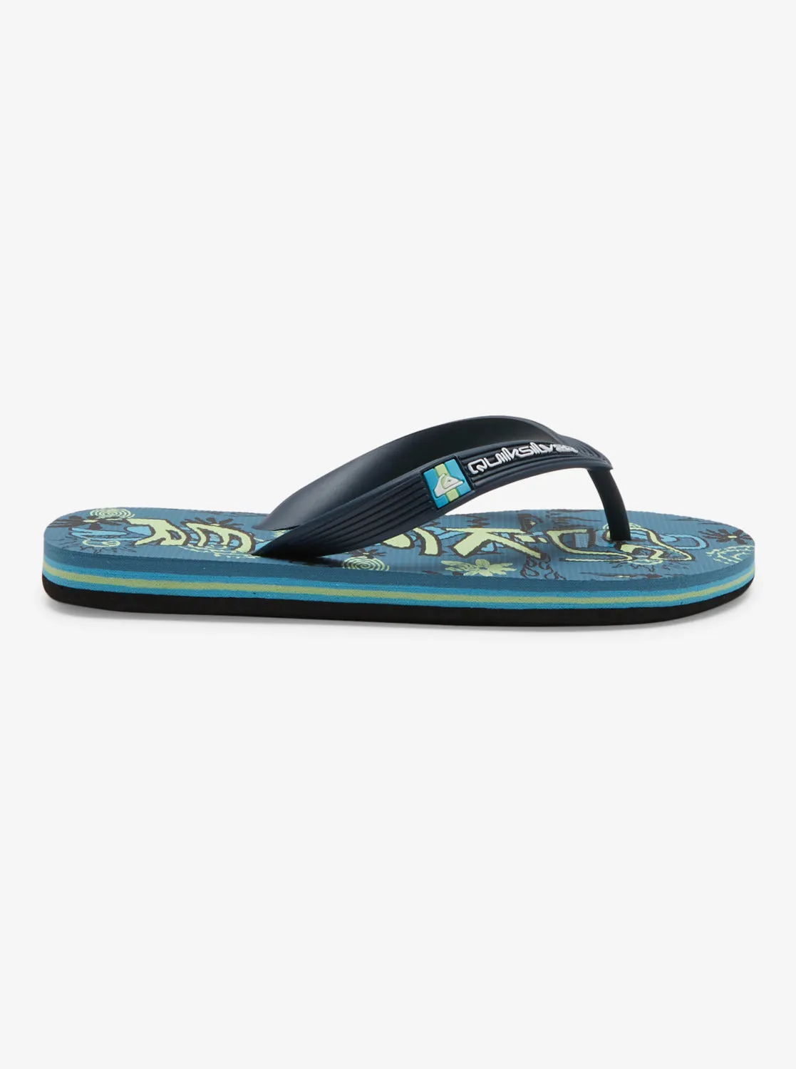 Boys 8-16 Molokai Flip-Flops - Black/Green/Blue