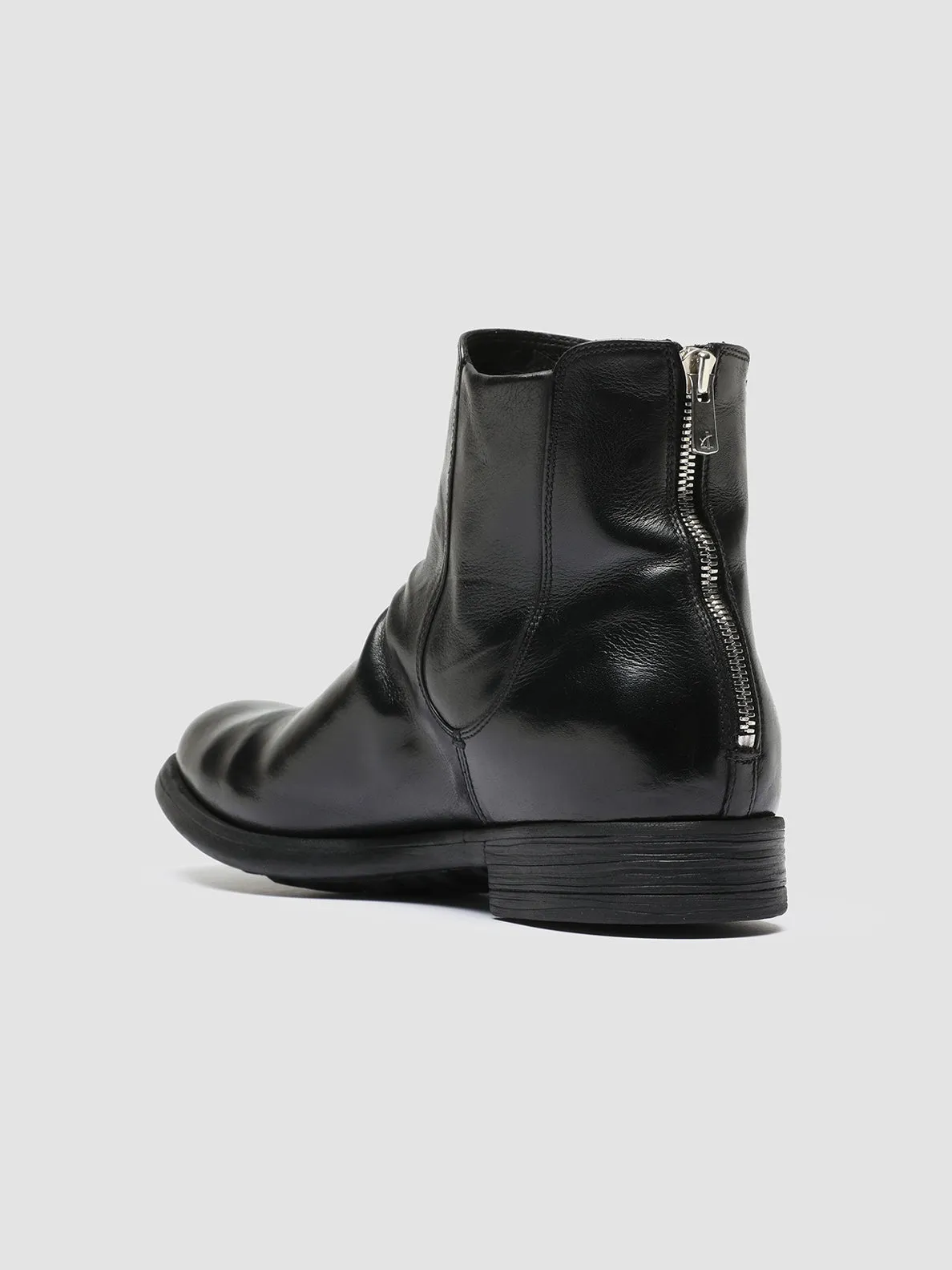 CHRONICLE 059 - Black Leather Zip Boots