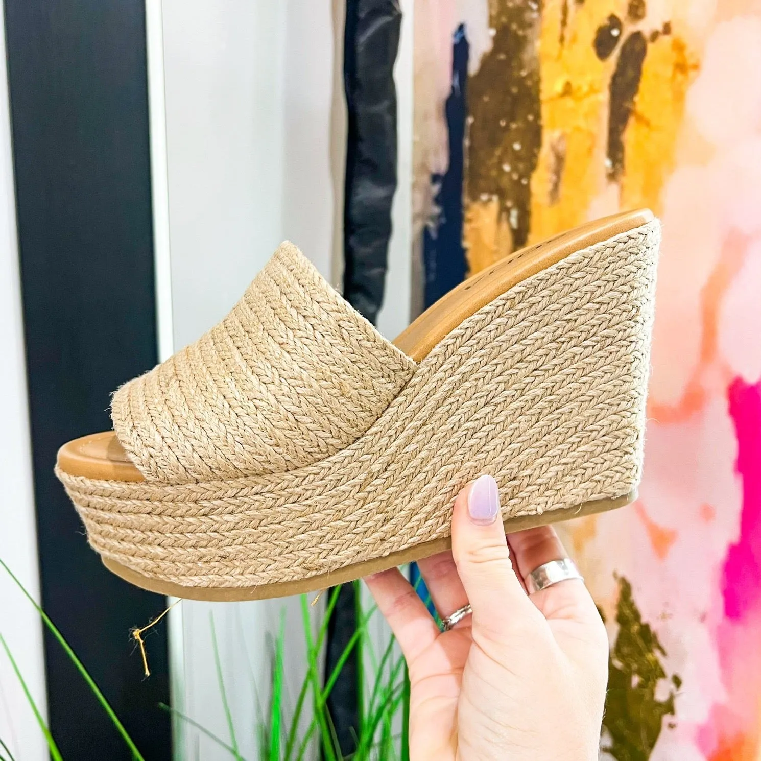 Crystal Wedges - Jute Tan