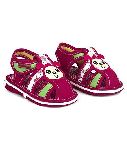 Cute Walk by Babyhug Sandals Bunny Face Patch - Fuchsia