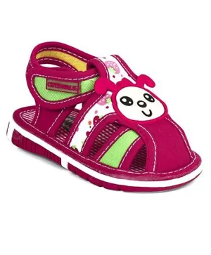 Cute Walk by Babyhug Sandals Bunny Face Patch - Fuchsia