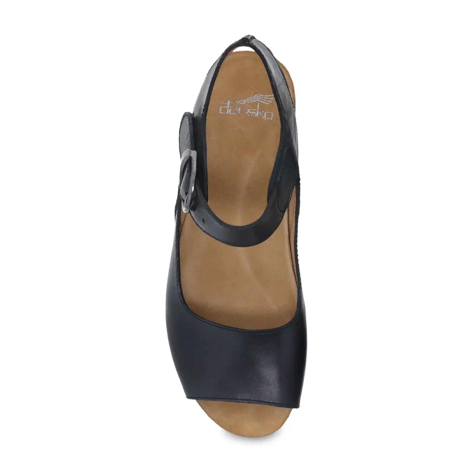 Dansko Tiana Wedge Sandal (Women) - Black Burnished Calf