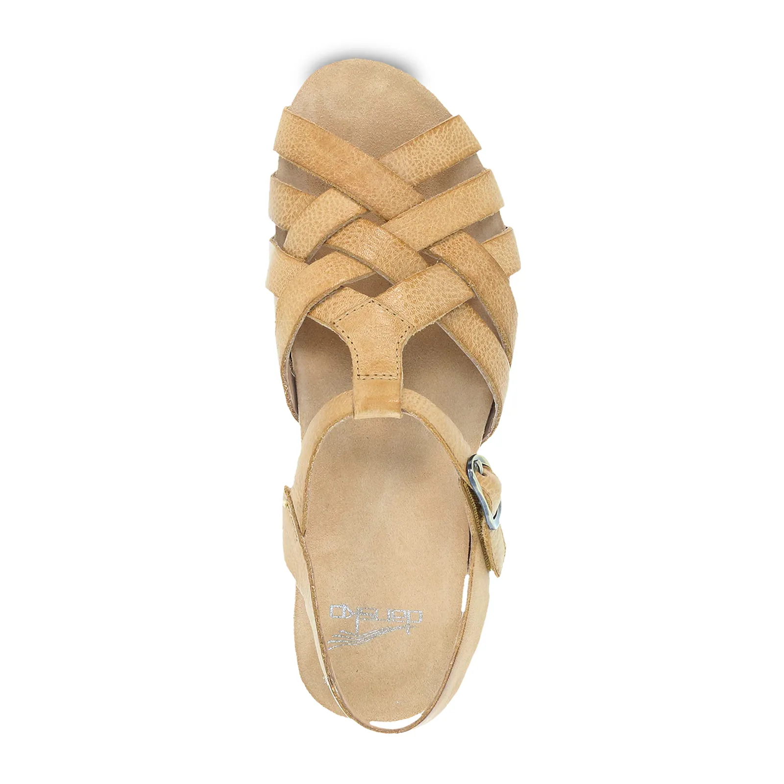 Dansko Tinley Wedge Sandal (Women) - Tan Milled Burnished