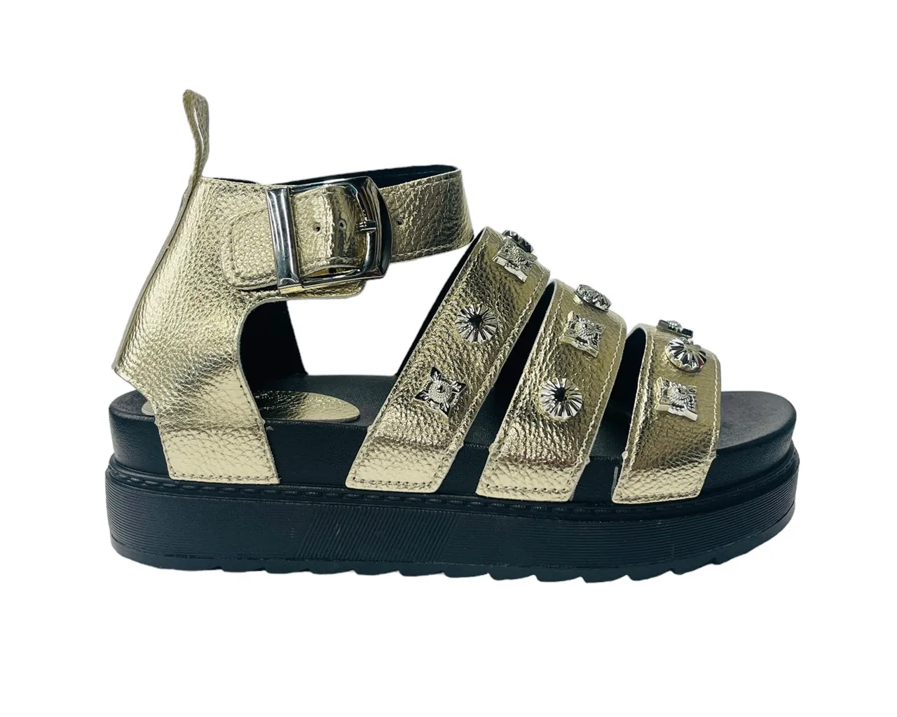 Faux Leather Chunky Sole Gladiator Sandals