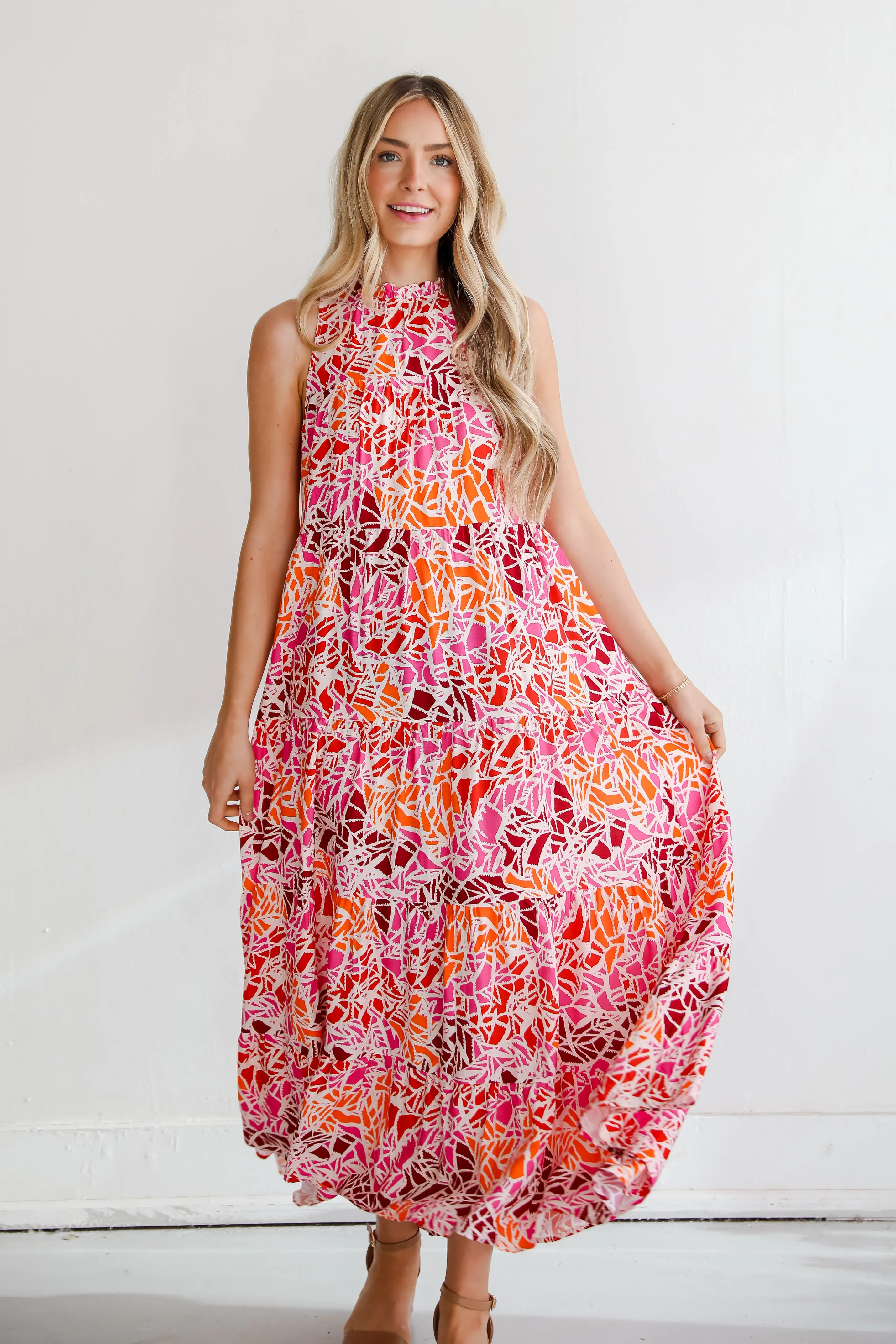 FINAL SALE - Stunning Enchantment Pink Tiered Maxi Dress