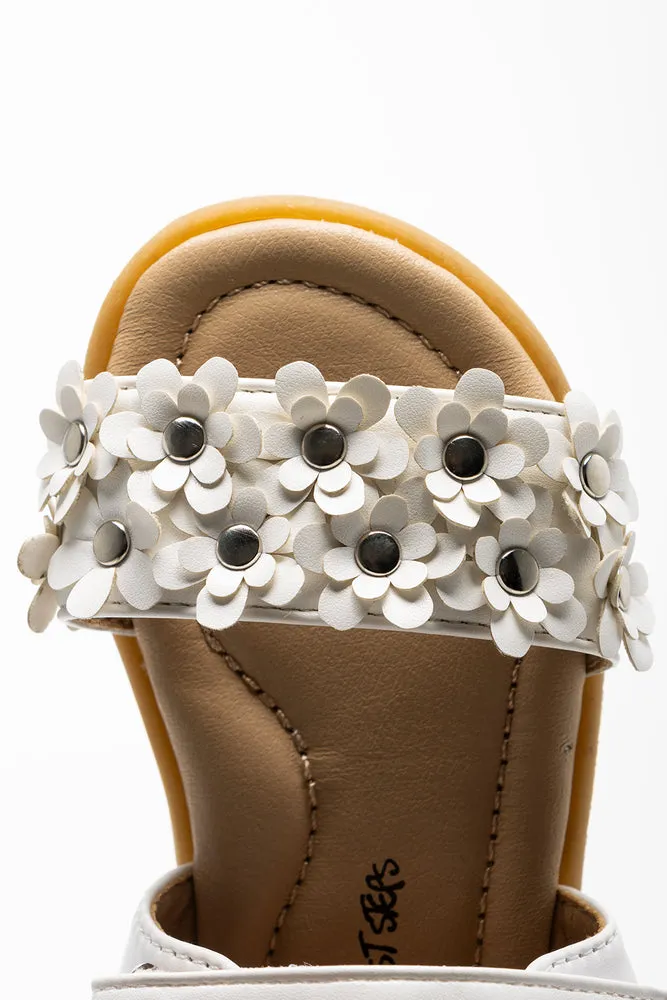 Flower Open Toe Sandal White