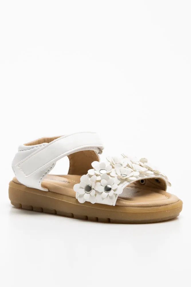 Flower Open Toe Sandal White