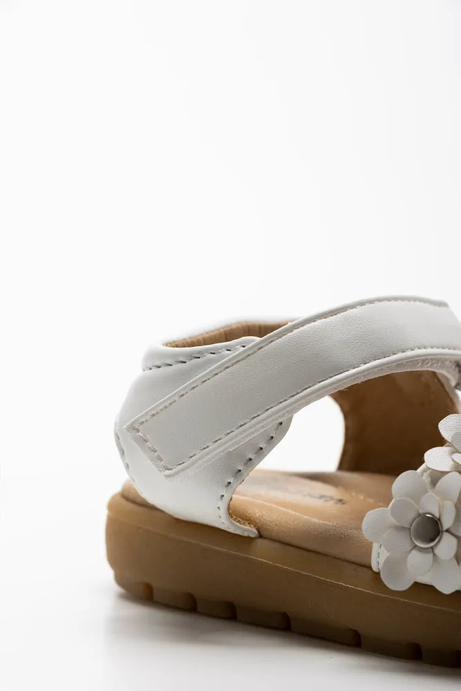 Flower Open Toe Sandal White