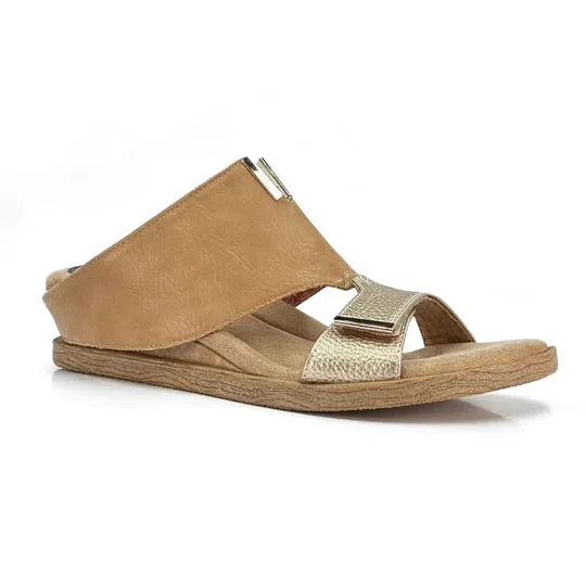 Gold Trim Cut Out Reversible Sandals