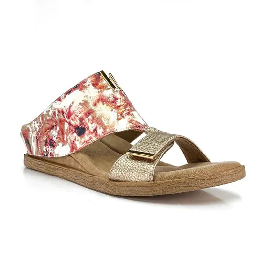 Gold Trim Cut Out Reversible Sandals