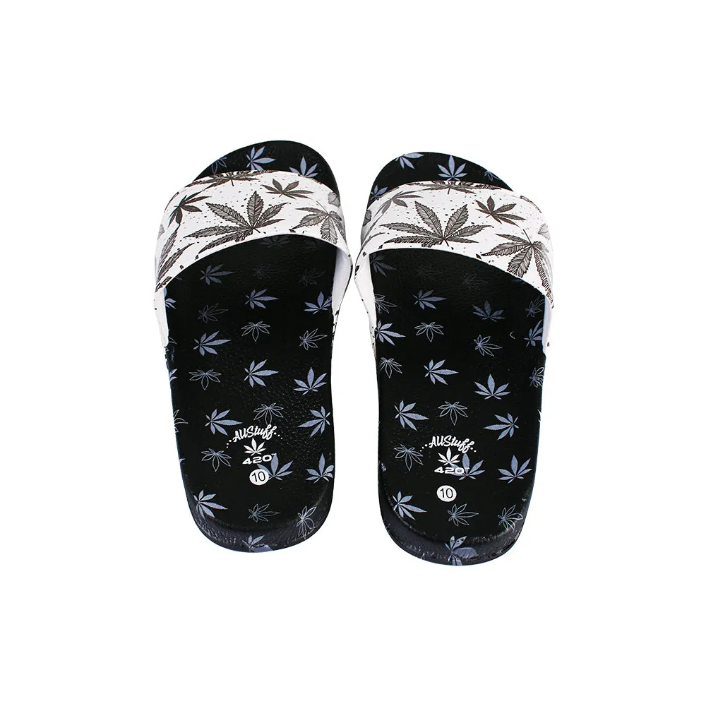 Himpy Slides - Mens White Buffalo Black Sandal - 1 Pair Per Pack