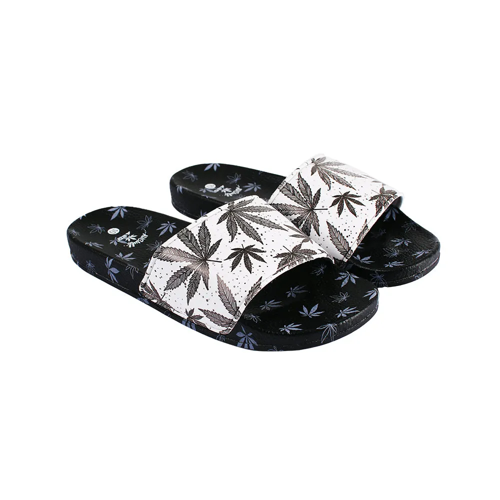 Himpy Slides - Mens White Buffalo Black Sandal - 1 Pair Per Pack