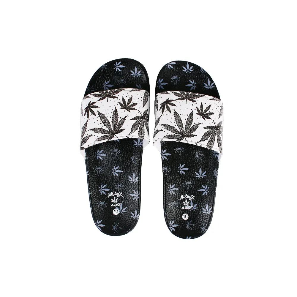 Himpy Slides - Mens White Buffalo Black Sandal - 1 Pair Per Pack