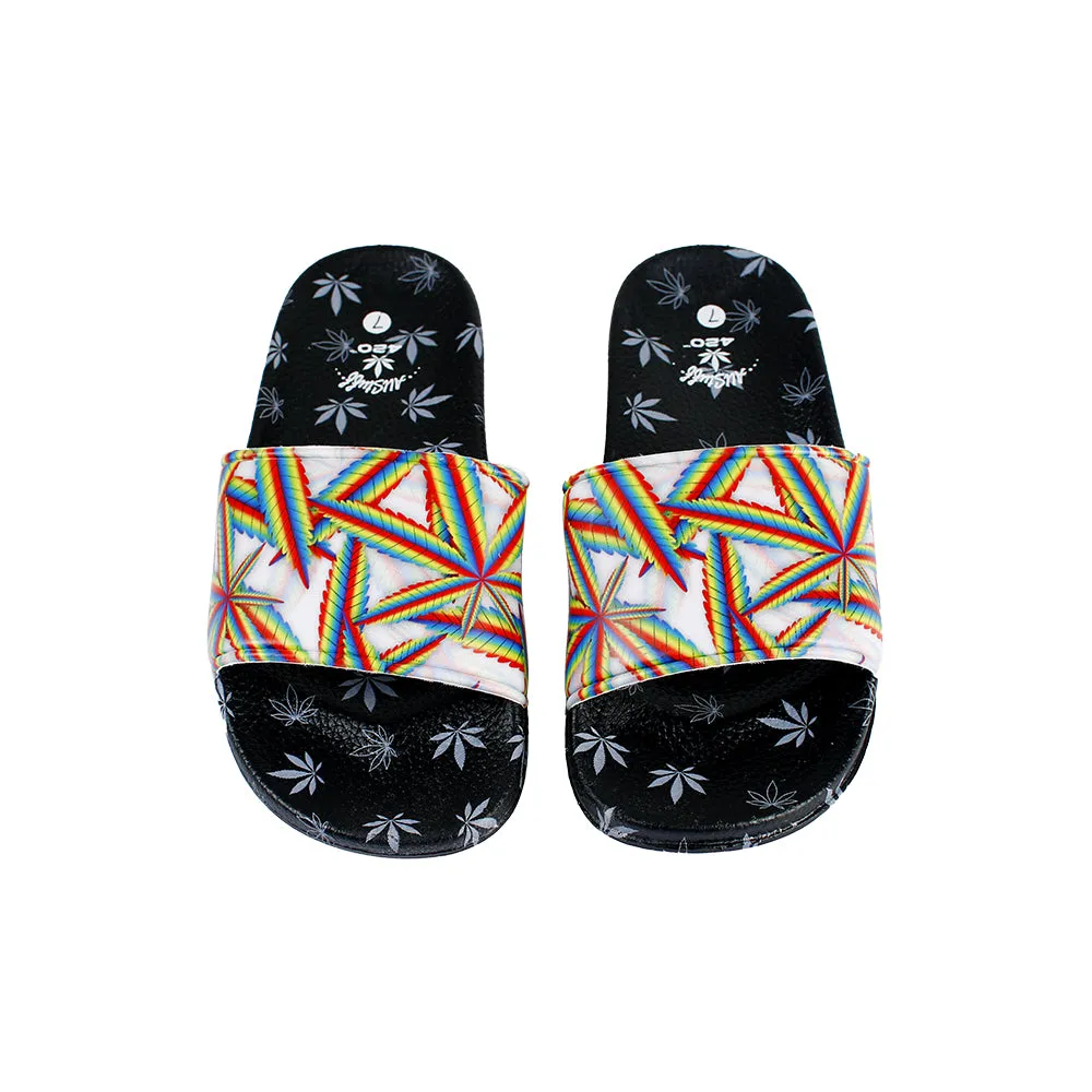 Himpy Slides - Womens Pineapple Express Black Sandal - 1 Pair Per Pack