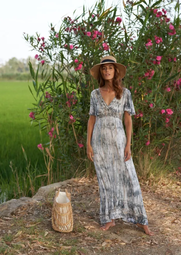 Ines Dress // Tanit Tie Dye - Grey