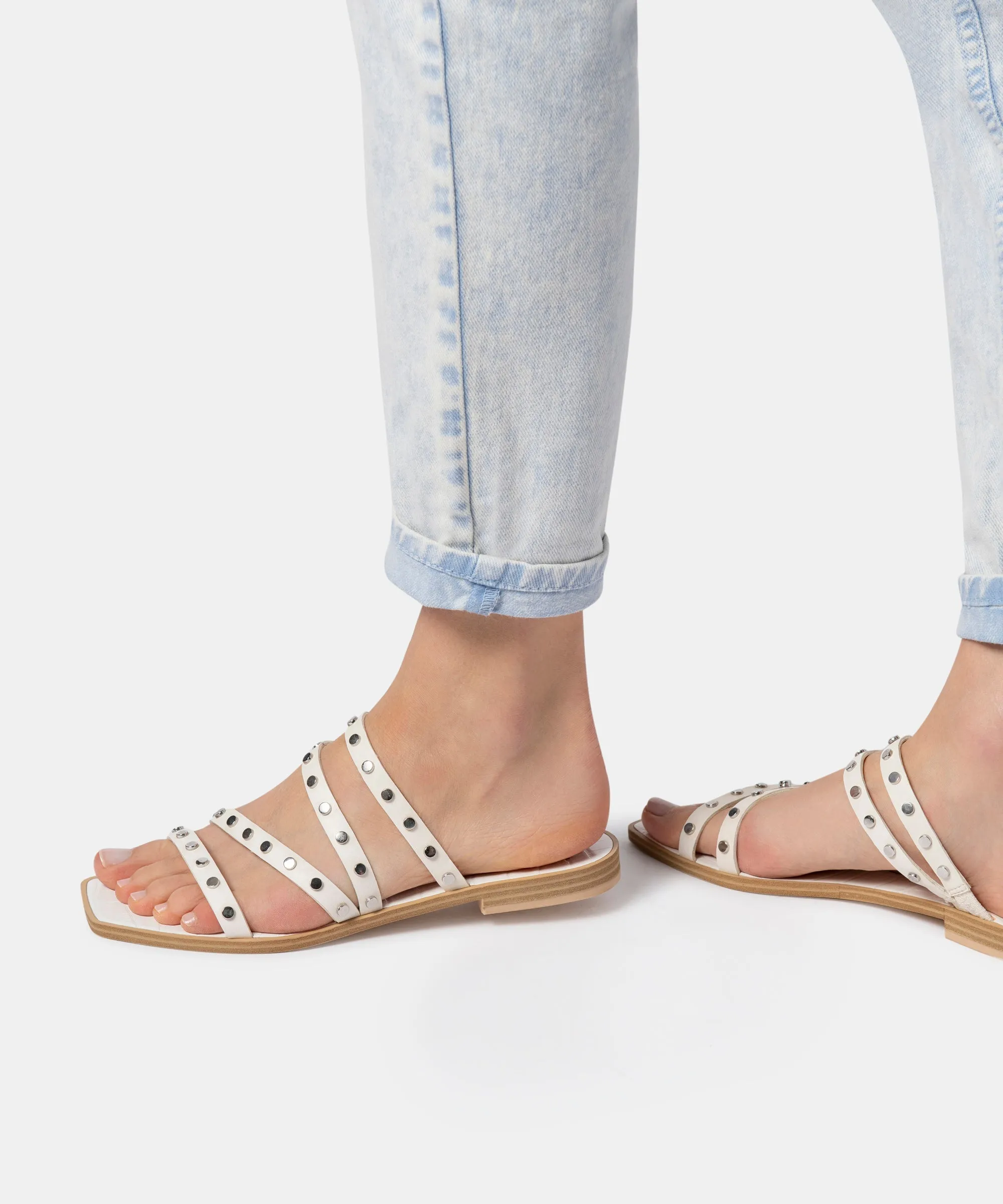 IZABEL STUDDED SANDALS OFF WHITE STELLA - re:vita