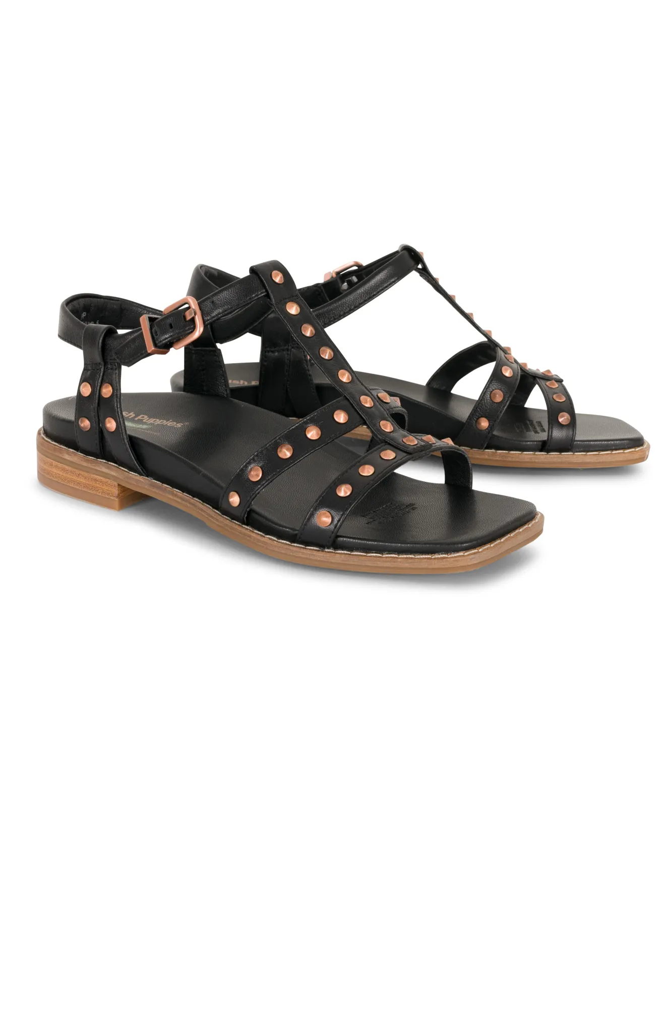 Leather T Bar Sandal | Black | HIP TT