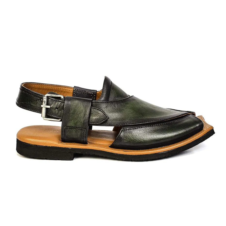 Maestro Stealth Mens Cowhide Streaky Leather Sandals Peshawari Chappal