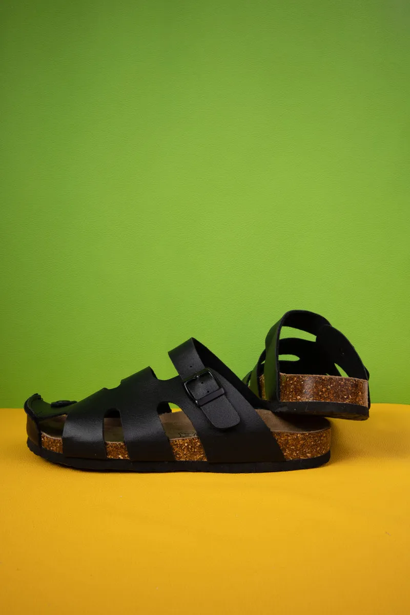 MAIBULUN | Summer Picnic Cut-Out Clog - Black