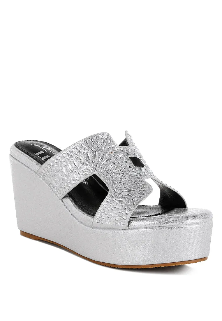 Marnier Diamante & Rhinestone Detail Cut-Out Sandals