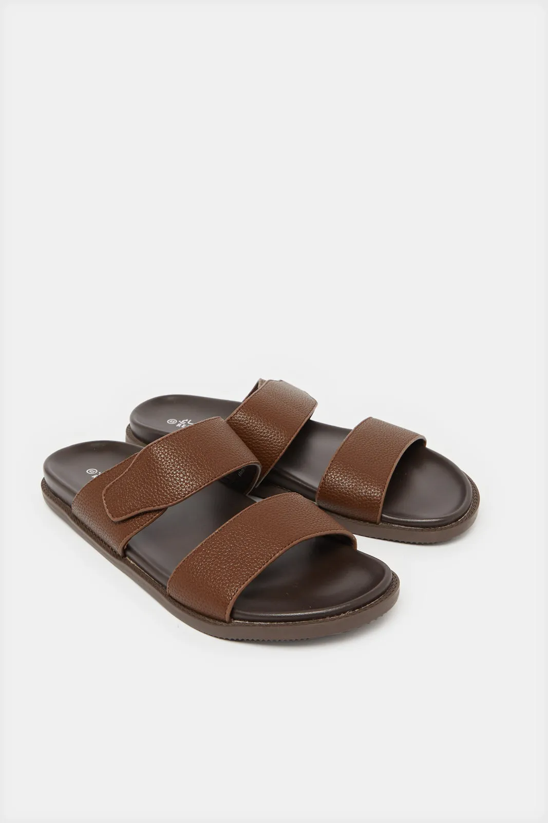 Men Brown Velcro Sandals