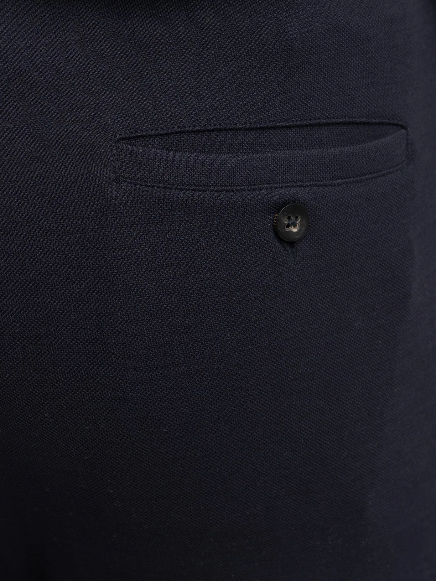 Navy Cotton Piqué Jogger Trousers