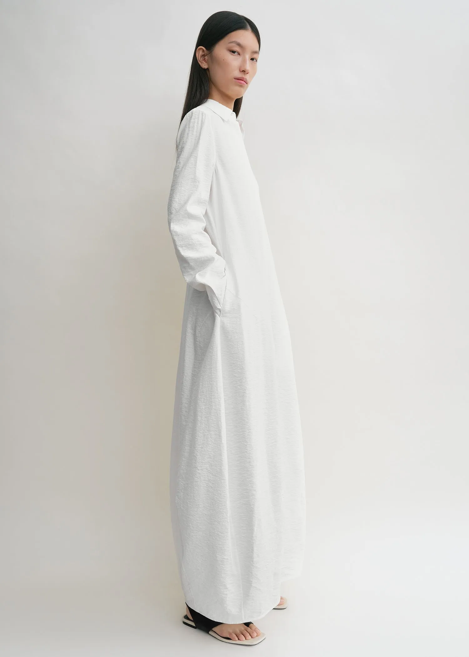 Parachute shirtdress white petite