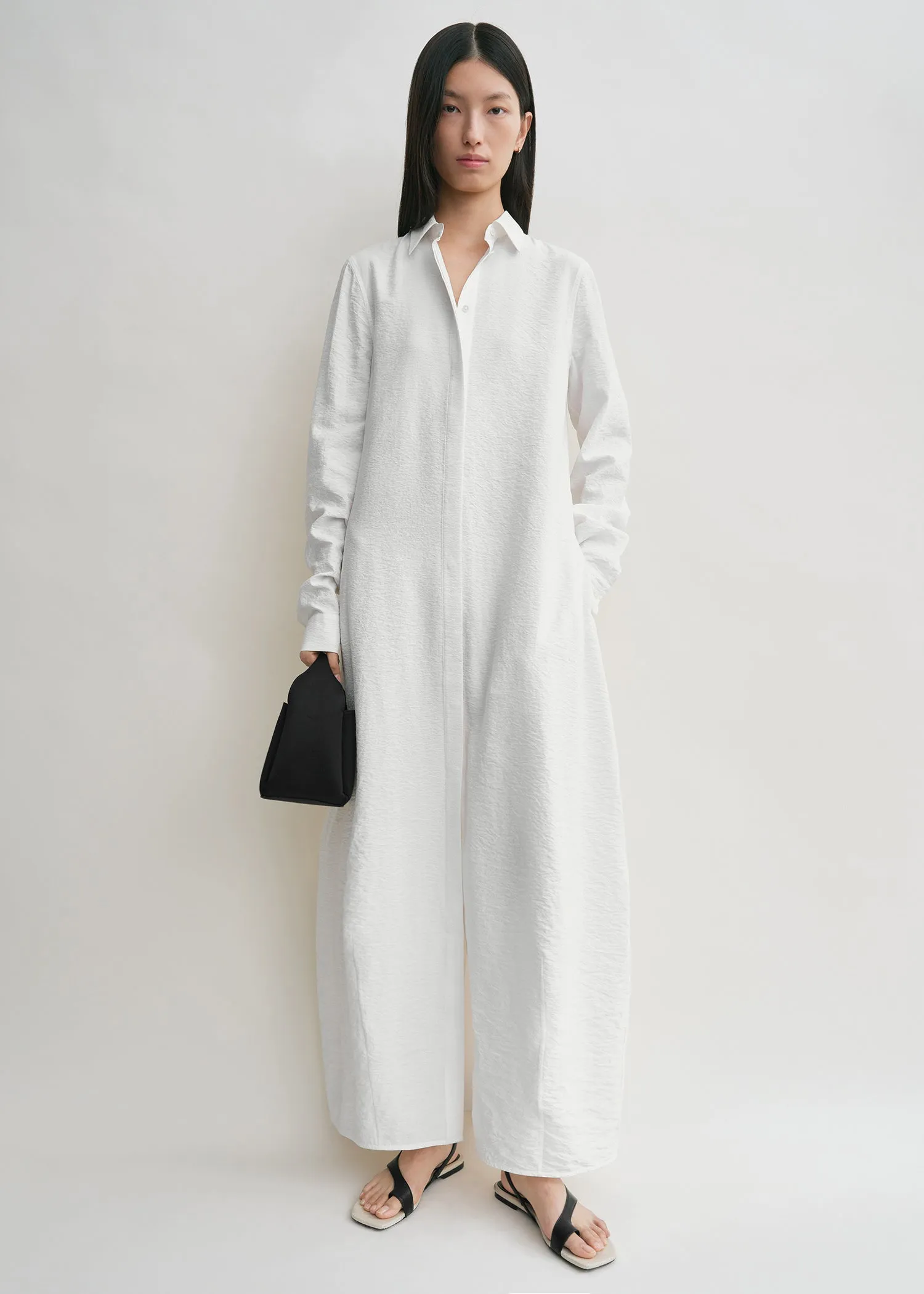 Parachute shirtdress white petite