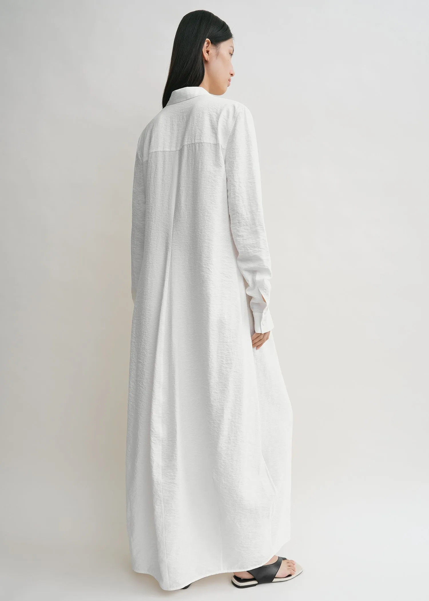 Parachute shirtdress white petite