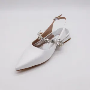 Pointed Toe Crystal Detail Ankle Strap Shoes