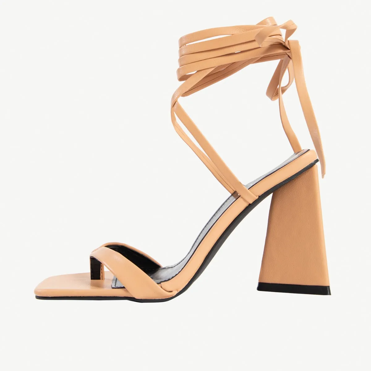 RAID Abihail Lace Up Heel in Camel