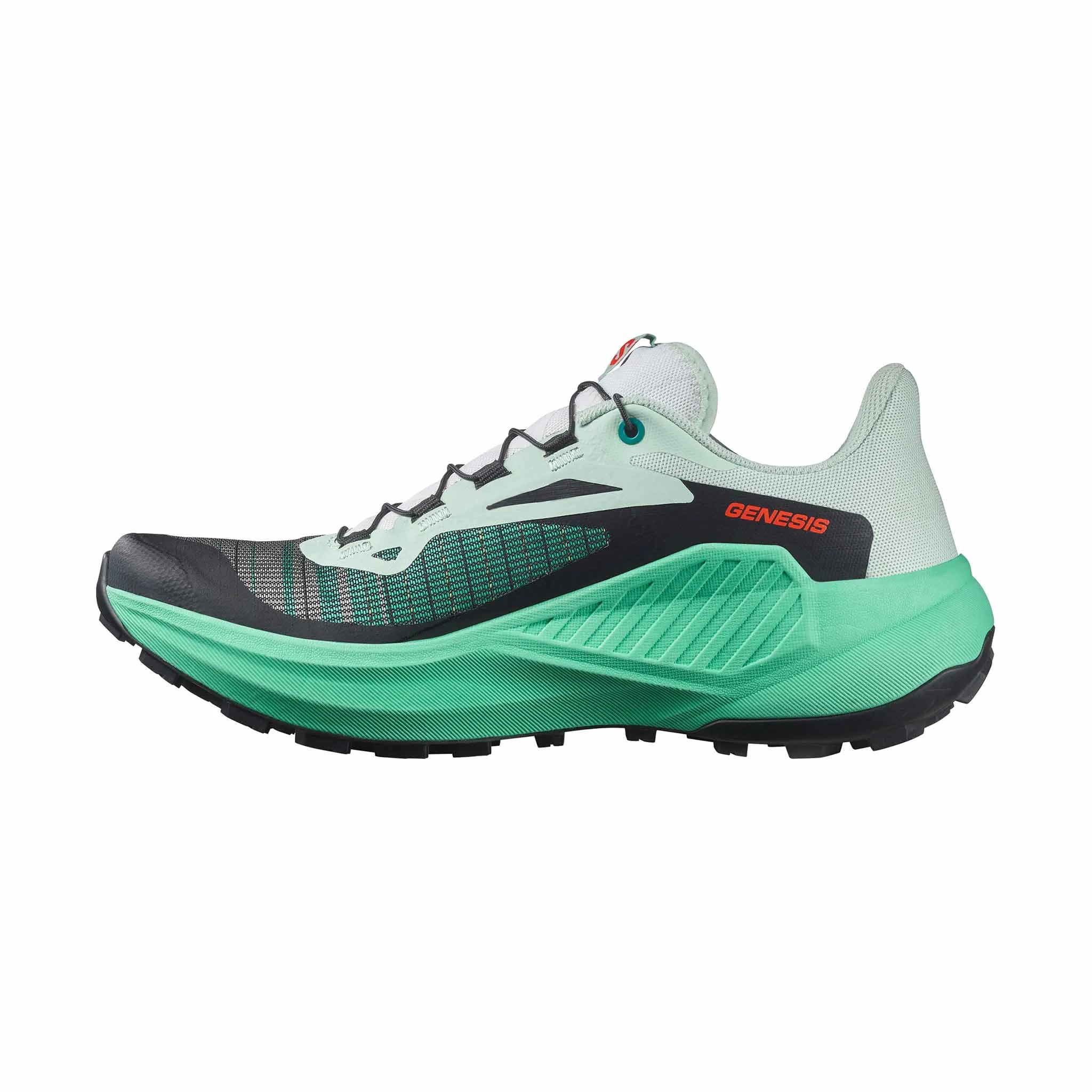 Salomon | Women's Genesis Running Shoes - Bay/Electric Green/Cherry Tomato