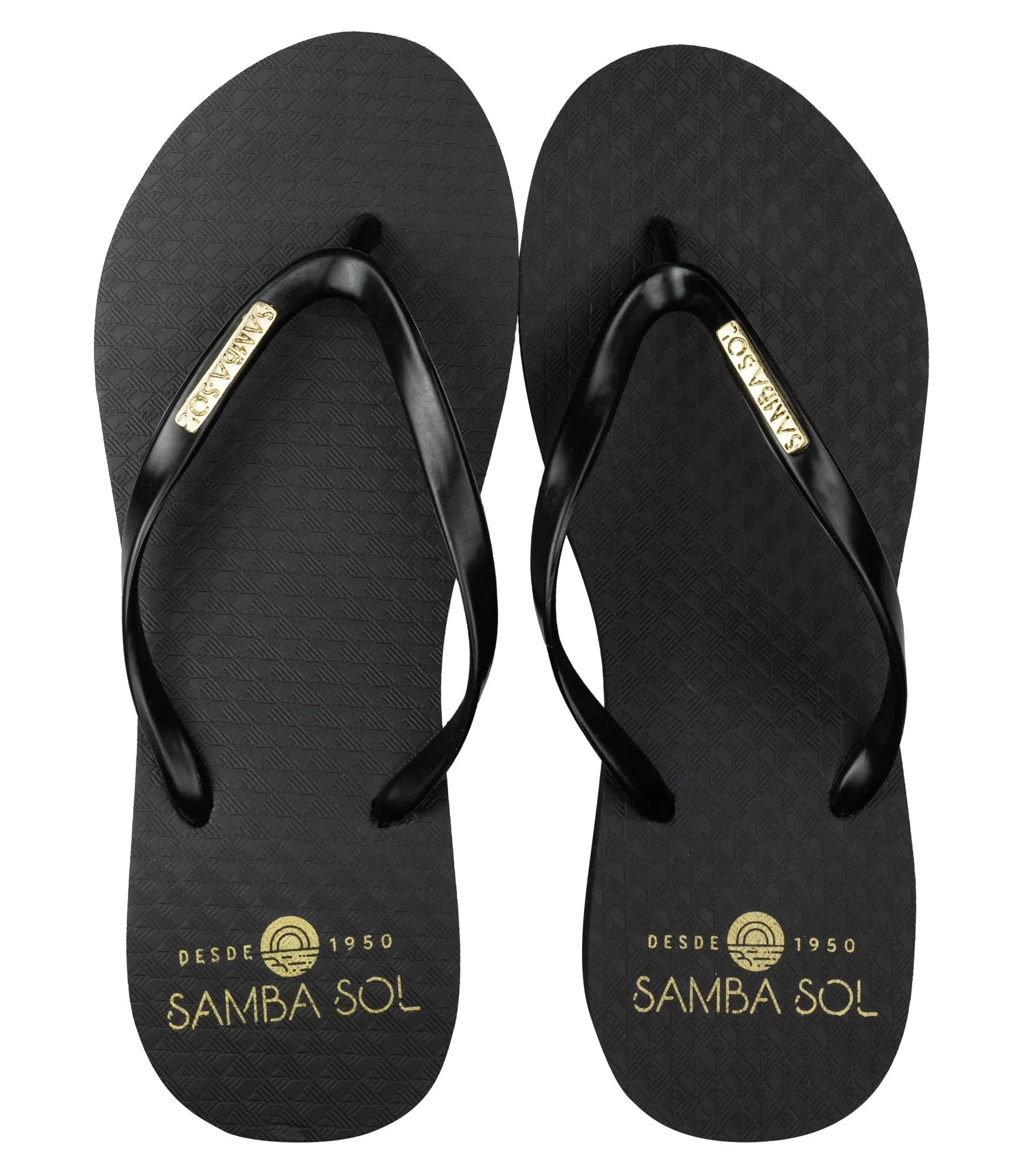 Samba Sol Women's Wedge Collection Flip Flops - Black