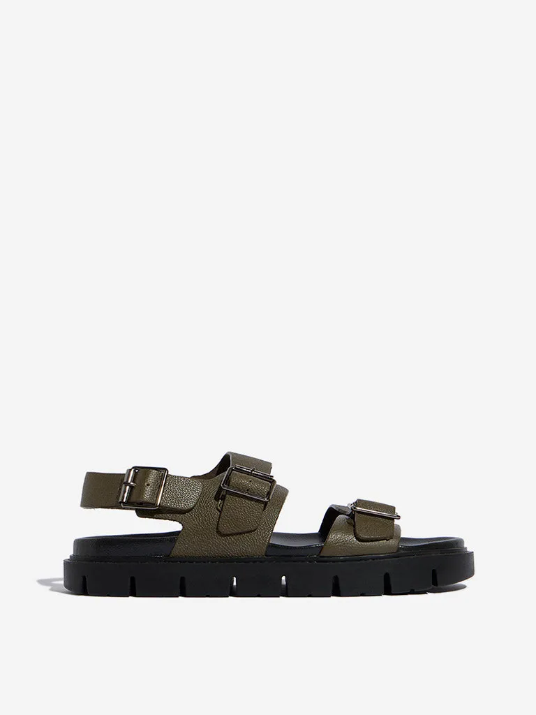 SOLEPLAY Olive Dual-Strap Slip-On Sandals