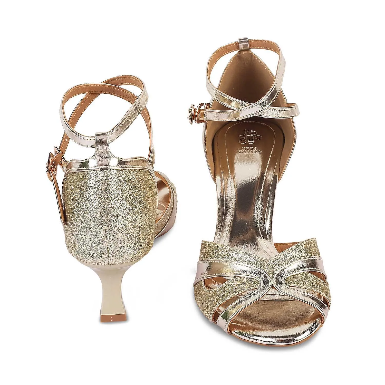 The Salare Gold Women's Dress Heel Sandals Tresmode