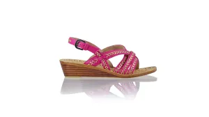 Tiwi 35mm Wedges - Fuschia & Gold