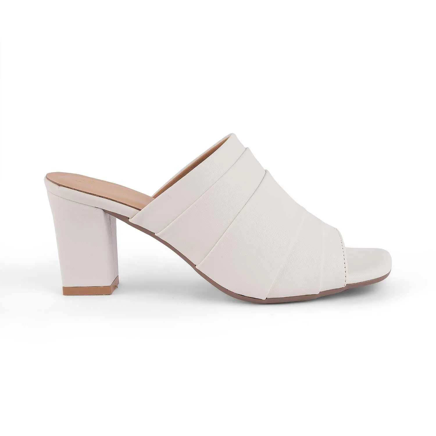 Tresmode Coco White Women's Dress Block Heel Sandals