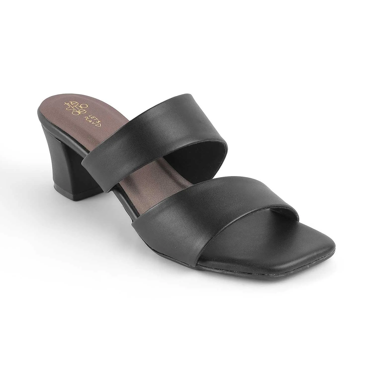 Tresmode Dejvice Black Women's Casual Block Heel Sandals