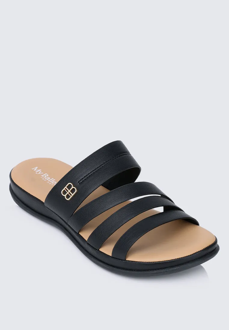 Walk Lite Comfy Sandals In Black