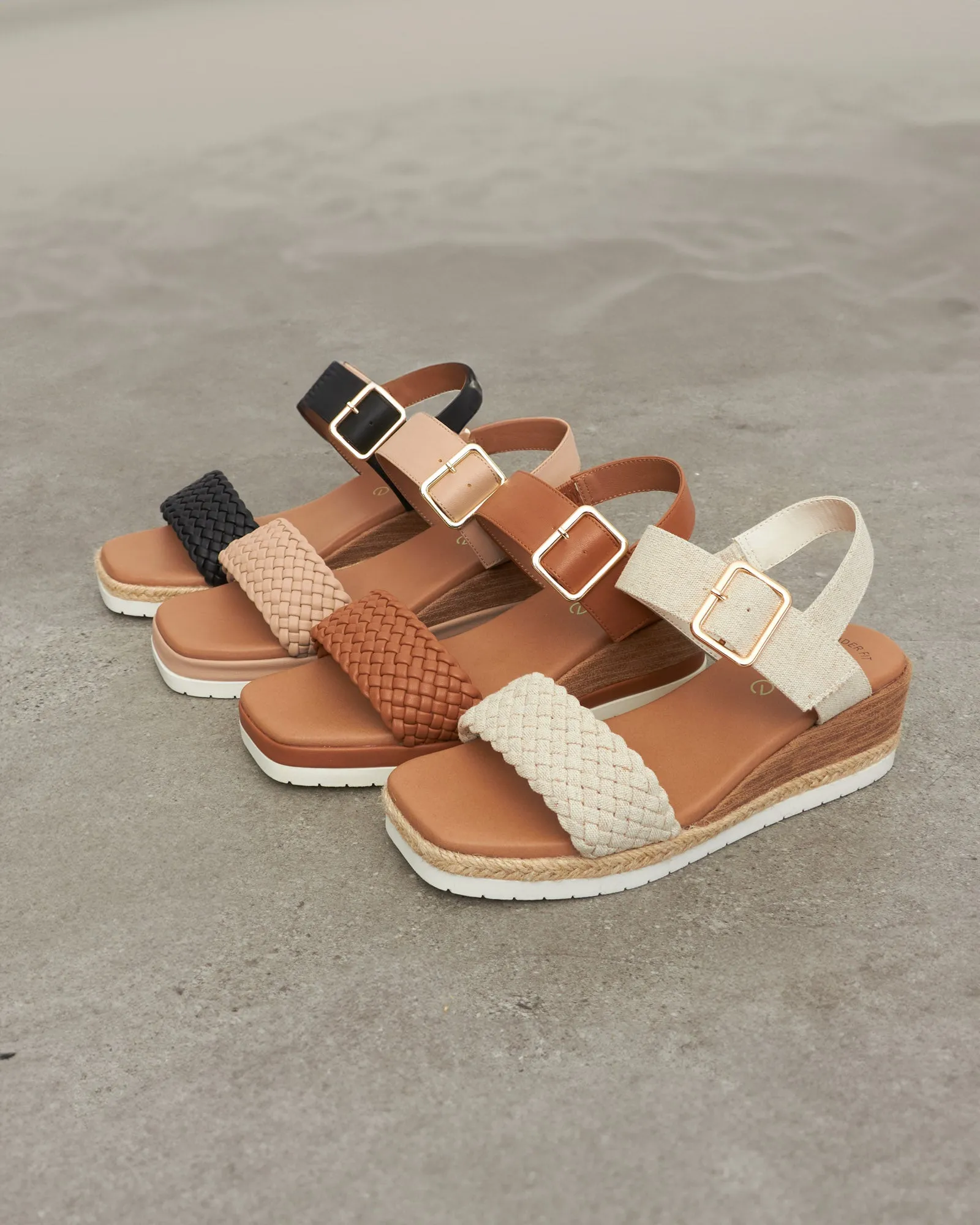 Wider Fit KENZIE Vegan Low Wedge Sandals