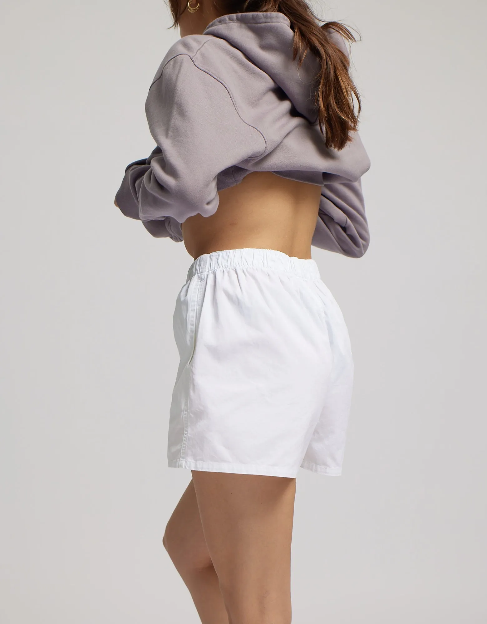 Women Organic Twill Shorts - Optical White