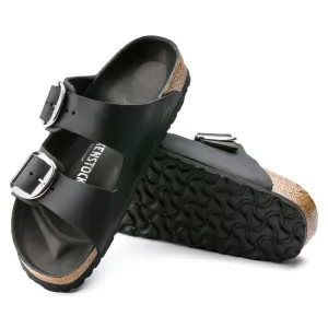 Women's Birkenstock Arizona Big Buckle Oiled Leather Color: Black